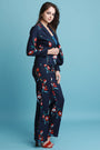 Textured Floral Pants Suit Set