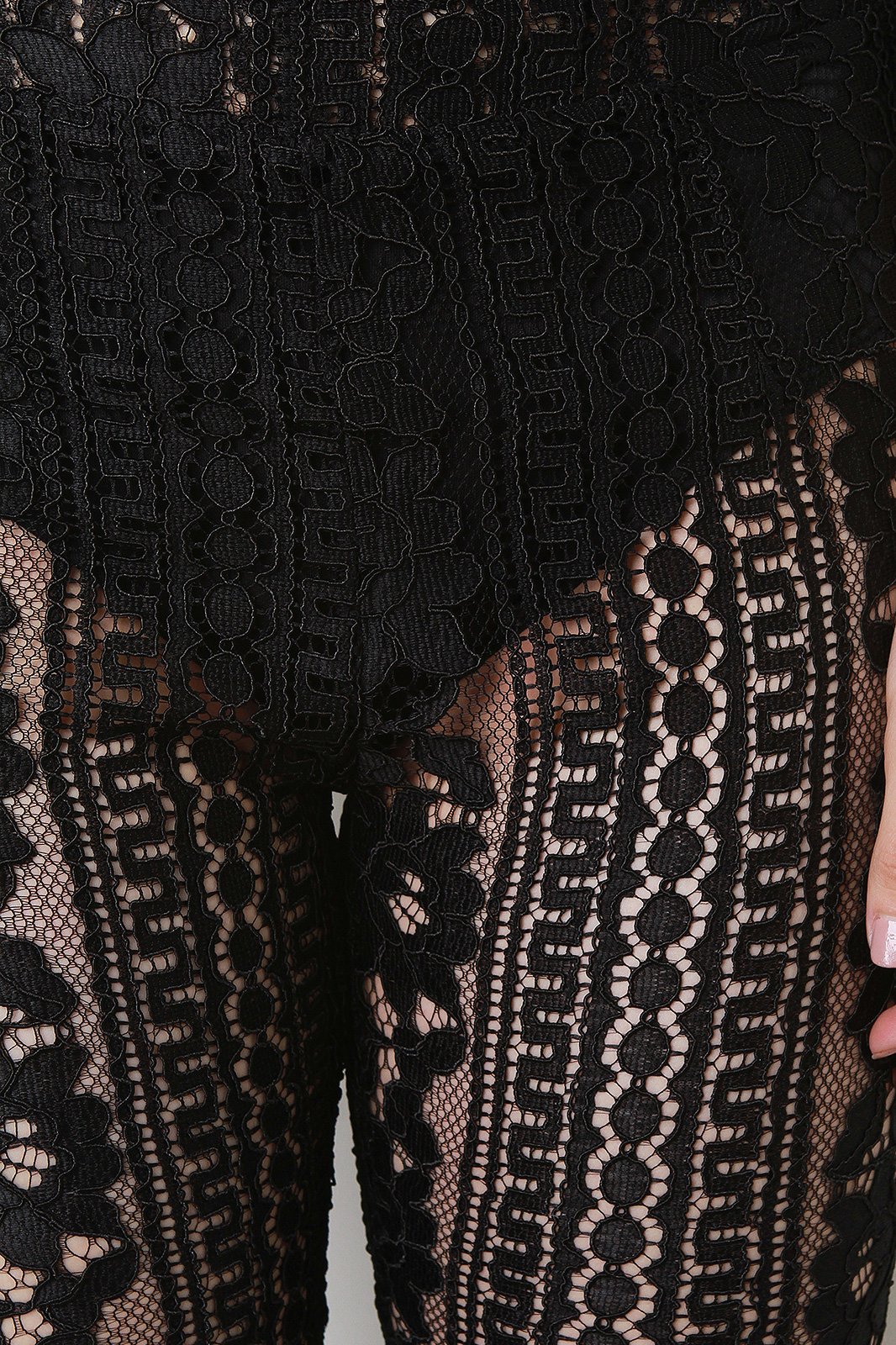 Textured Lace Deep-V Two Piece Set