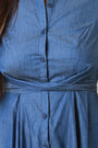 Button-Up Waist Tied Denim Maxi Dress