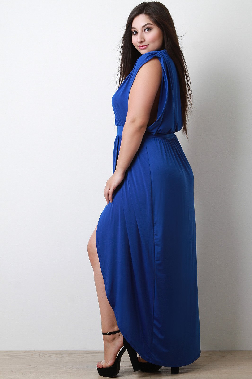 Surplice Slit Maxi Dress