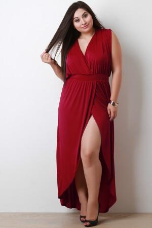 Surplice Slit Maxi Dress
