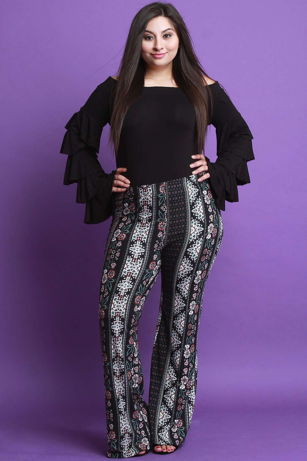 Bohemian Print Flare Pants