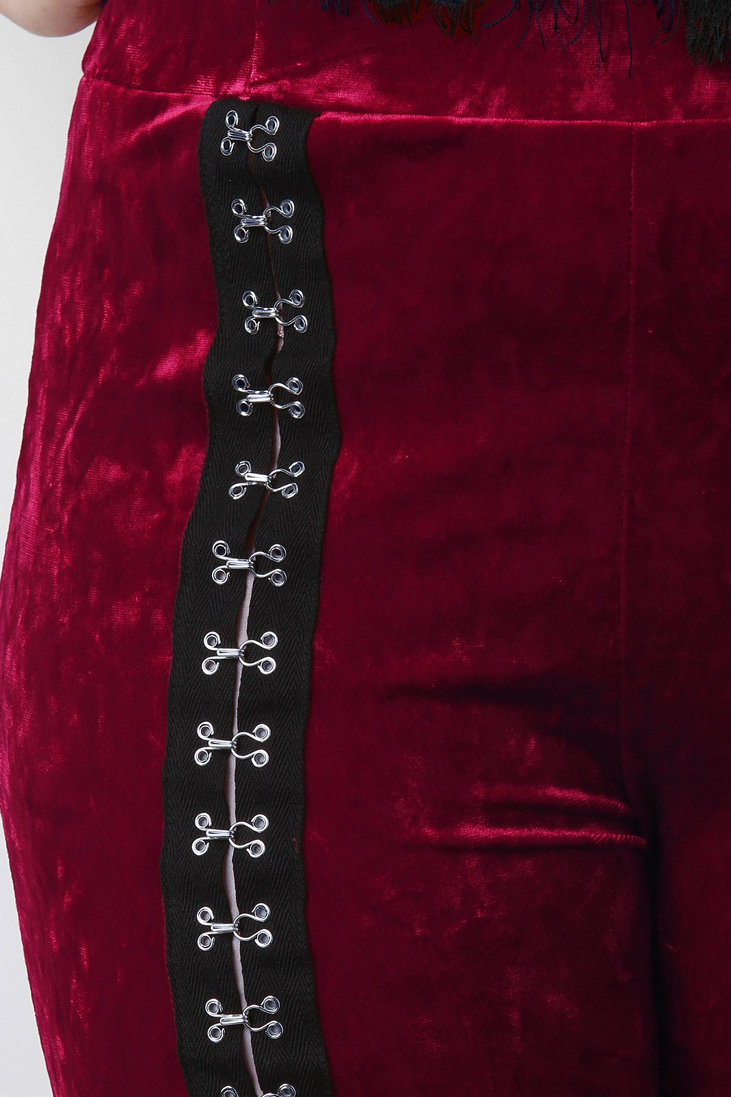 Hook-N-Eye Crush Velvet Flare Pants