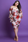 Floral Velvet Tiered Ruffled Long Sleeve Midi Dress