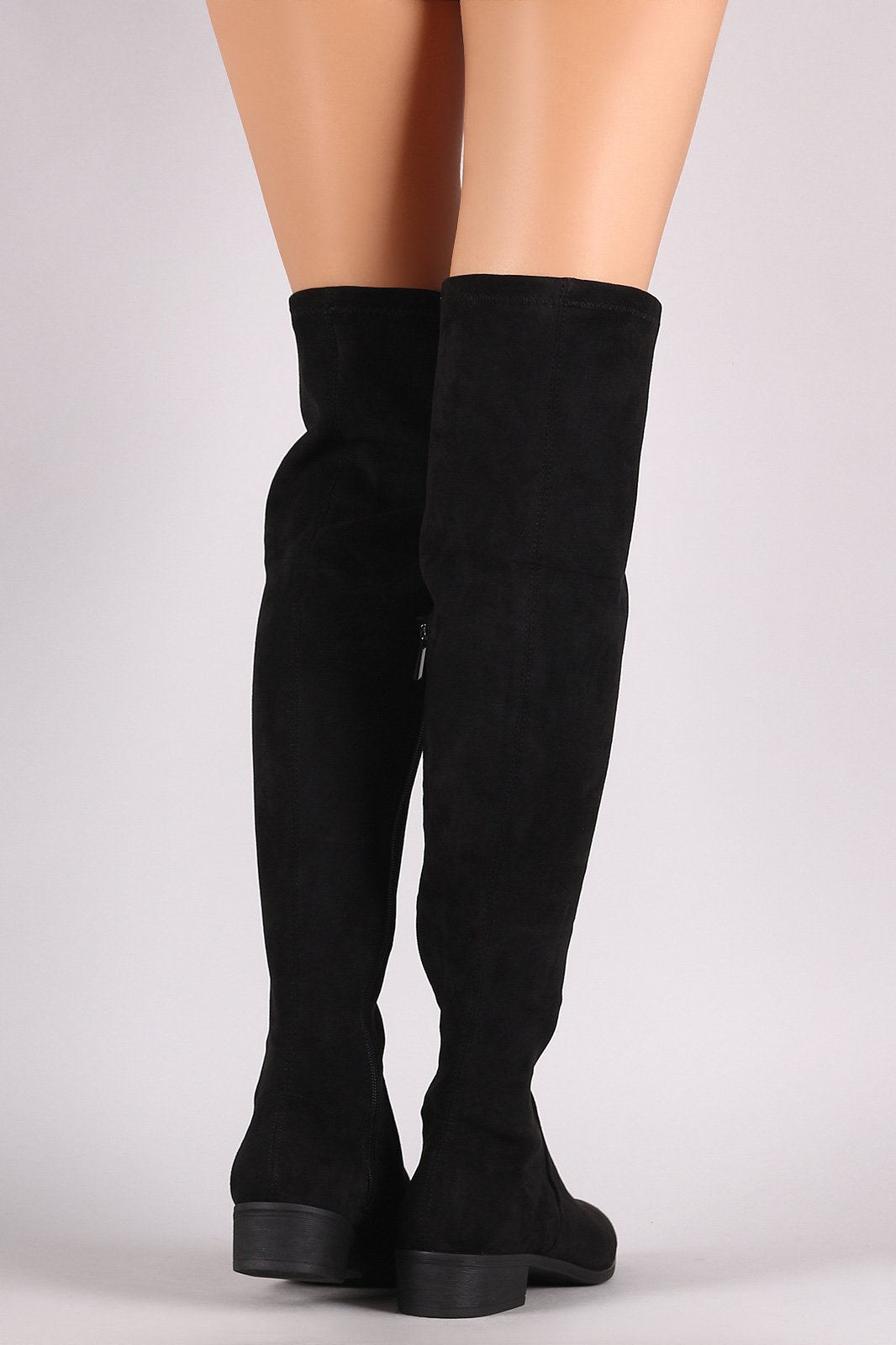 Bamboo Suede Almond Toe Over-The-Knee Riding Boots