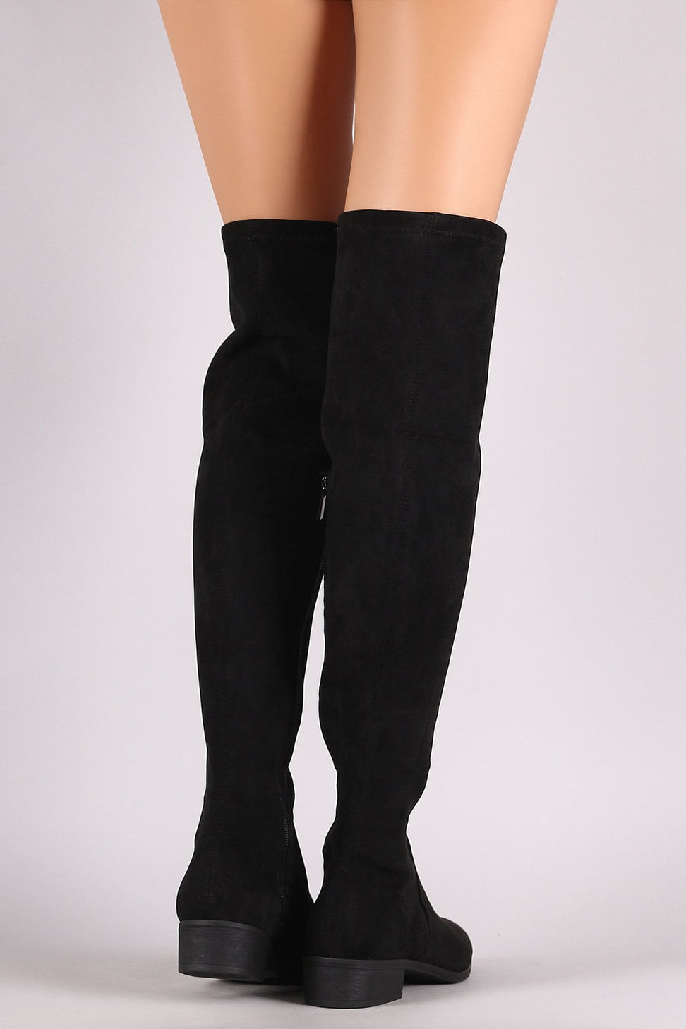 Bamboo Suede Almond Toe Over-The-Knee Riding Boots