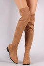 Bamboo Suede Almond Toe Over-The-Knee Riding Boots