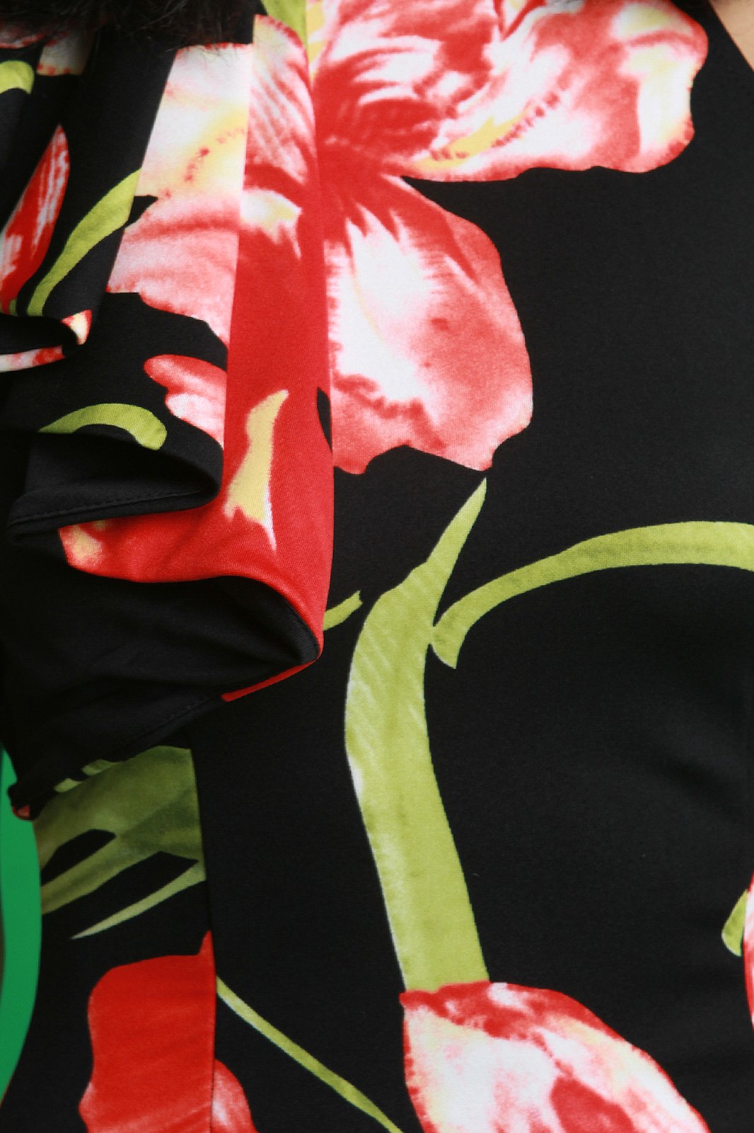 Floral Print Mock Neck Mermaid Maxi Dress