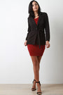 Solid Textured Knit Blazer Jacket