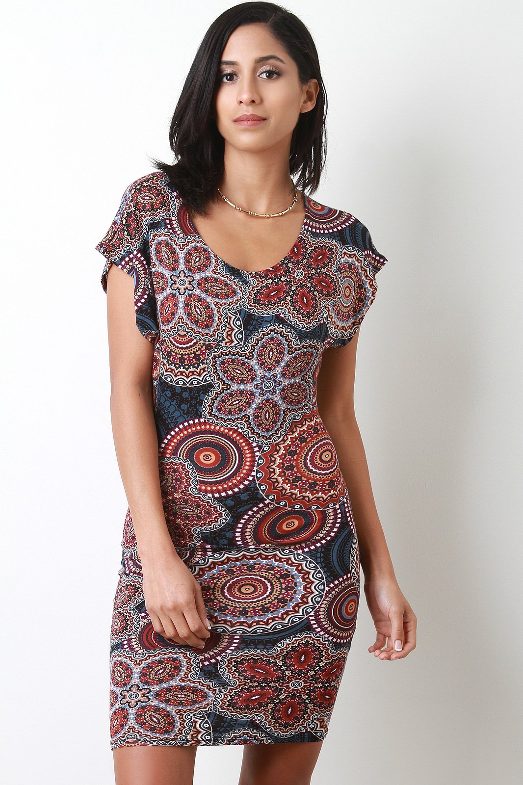 Bohemian Floral Wheels Mini Dress