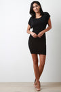 Lightweight Textured Knit Short Sleeve Mini Dress