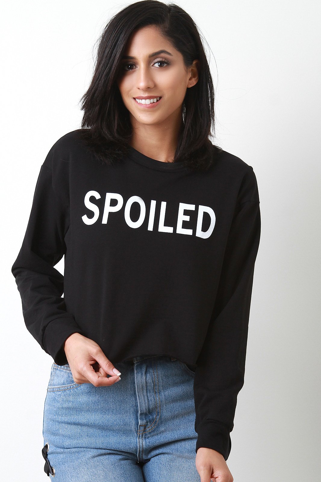 Raw Edge Spoiled Sweater Top