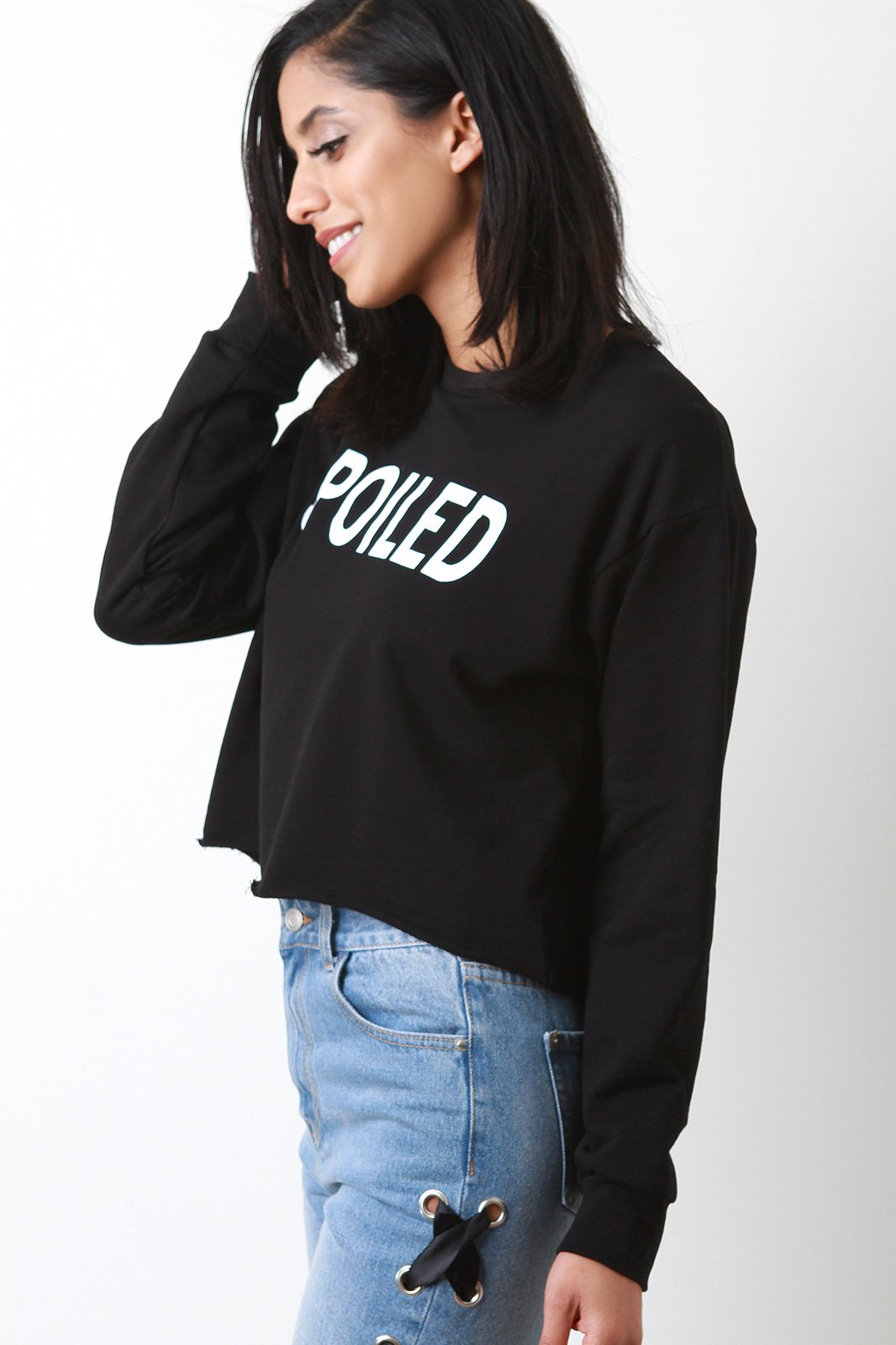 Raw Edge Spoiled Sweater Top