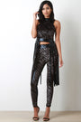 Velvet Glitter Vegan Fringe Two Piece Set