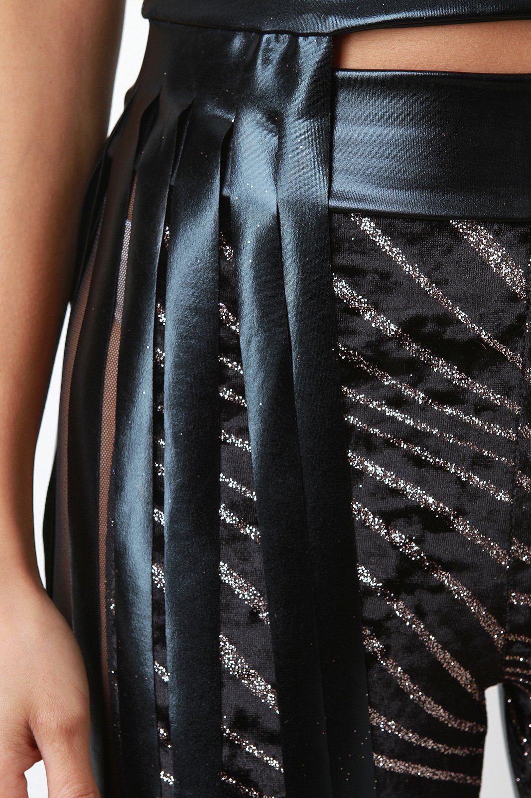 Velvet Glitter Vegan Fringe Two Piece Set