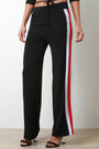 Sporty Striped Wide Leg Pants
