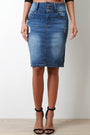 High Waisted Pencil Denim Skirt