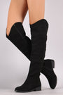 Qupid Suede Riding Knee High Boots
