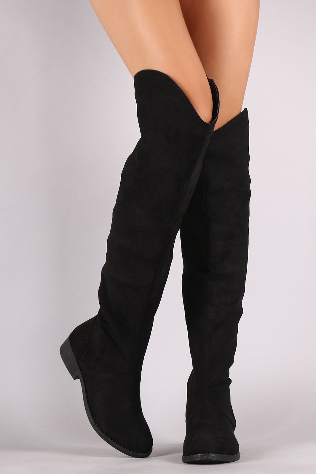 Qupid Suede Riding Knee High Boots