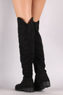 Qupid Suede Riding Knee High Boots