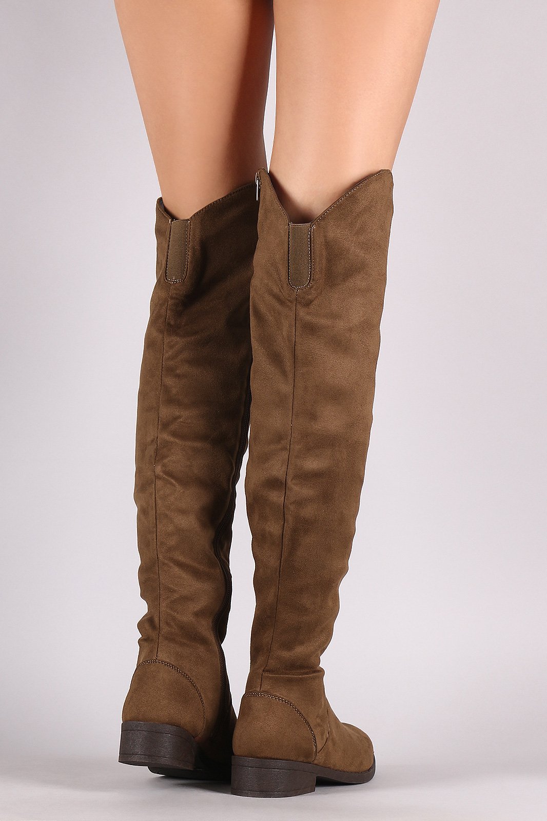 Qupid Suede Riding Knee High Boots