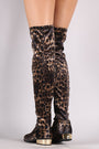 Bamboo Leopard Over-The-Knee Riding Boots