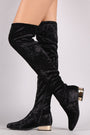 Bamboo Over-The-Knee Velvet Riding Boots