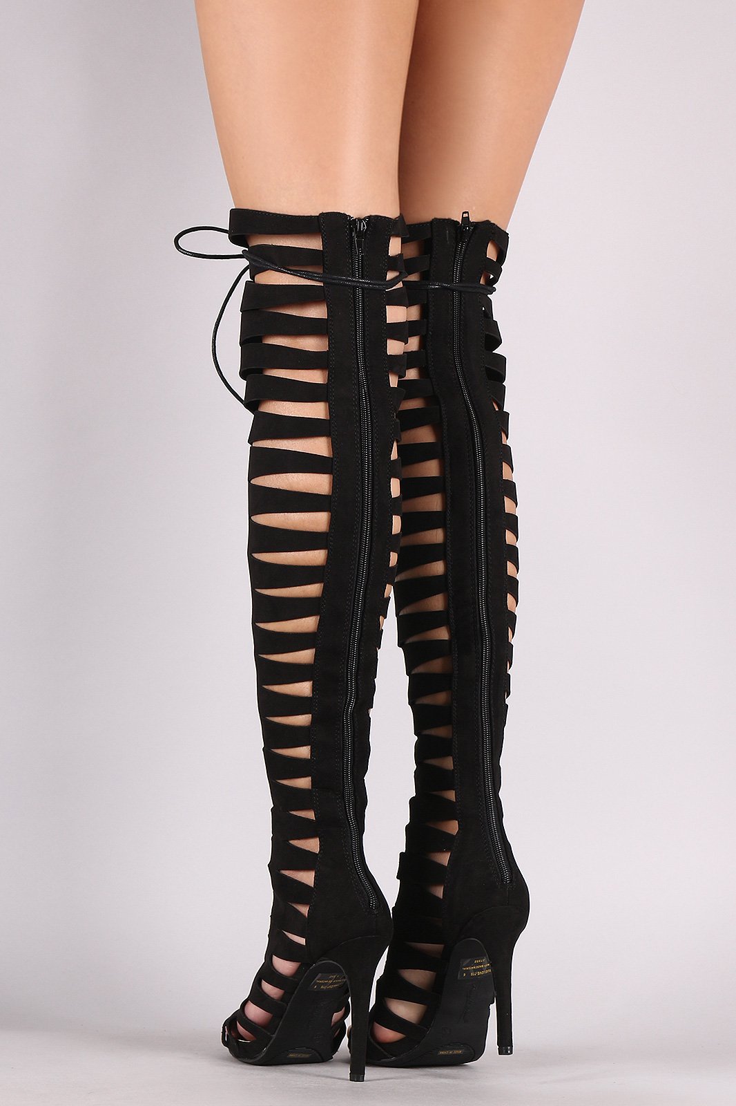 Anne Michelle Suede Lace Up Gladiator Heel