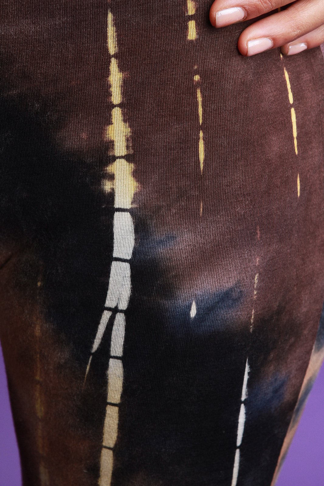 Tie Dye Open Back Slit Maxi Top With High Rise Leggings Set