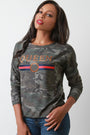 French Terry Camouflage Queen Long Sleeve Top - NoveltyOne