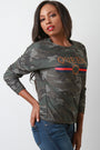 French Terry Camouflage Queen Long Sleeve Top - NoveltyOne