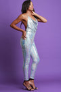 Sequins Draped Halter Backless Jumpsuit