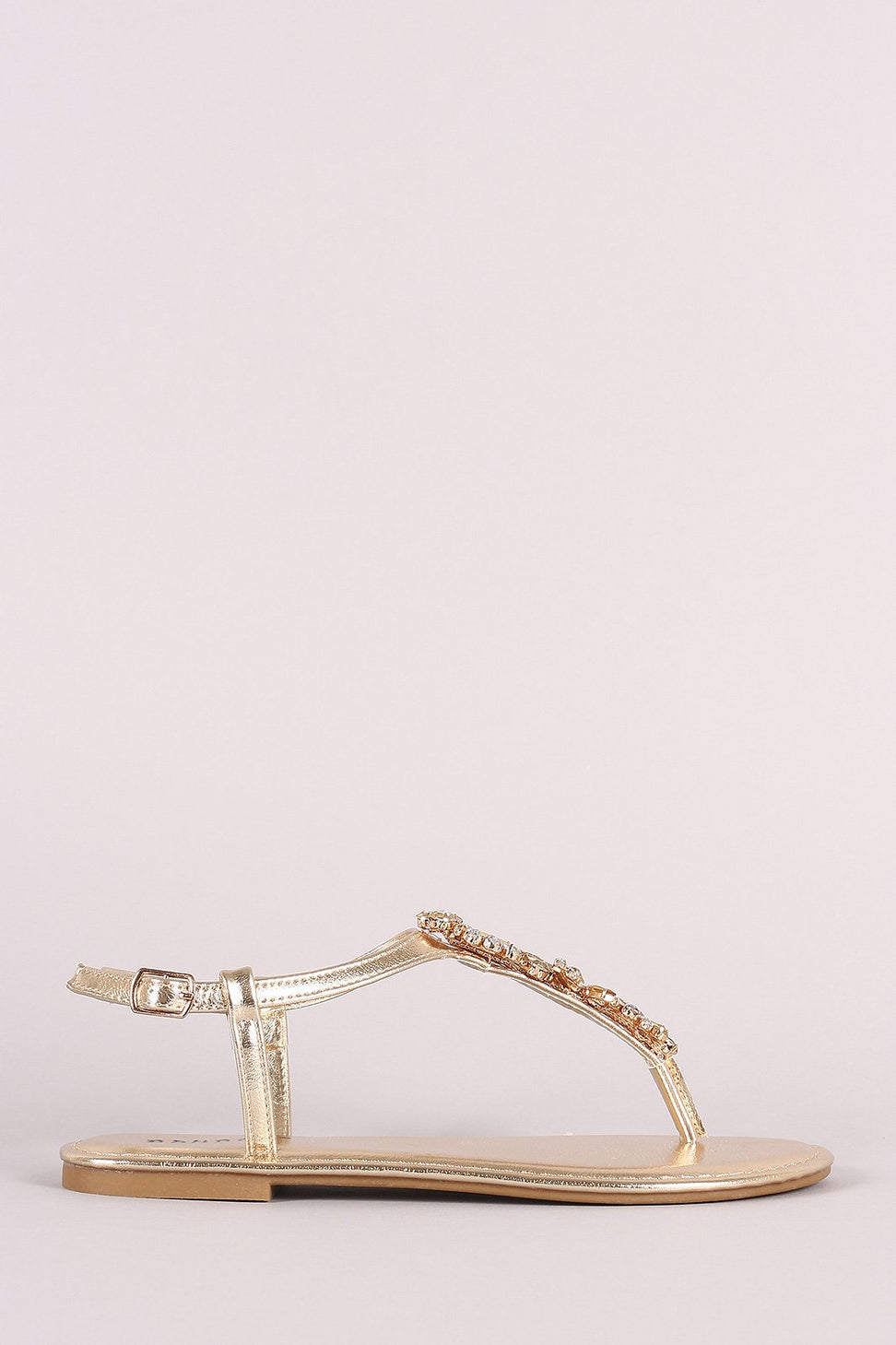 Bamboo Jewels Embellished Thong Flat Sandal