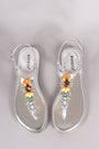 Bamboo Jewels Embellished Thong Flat Sandal