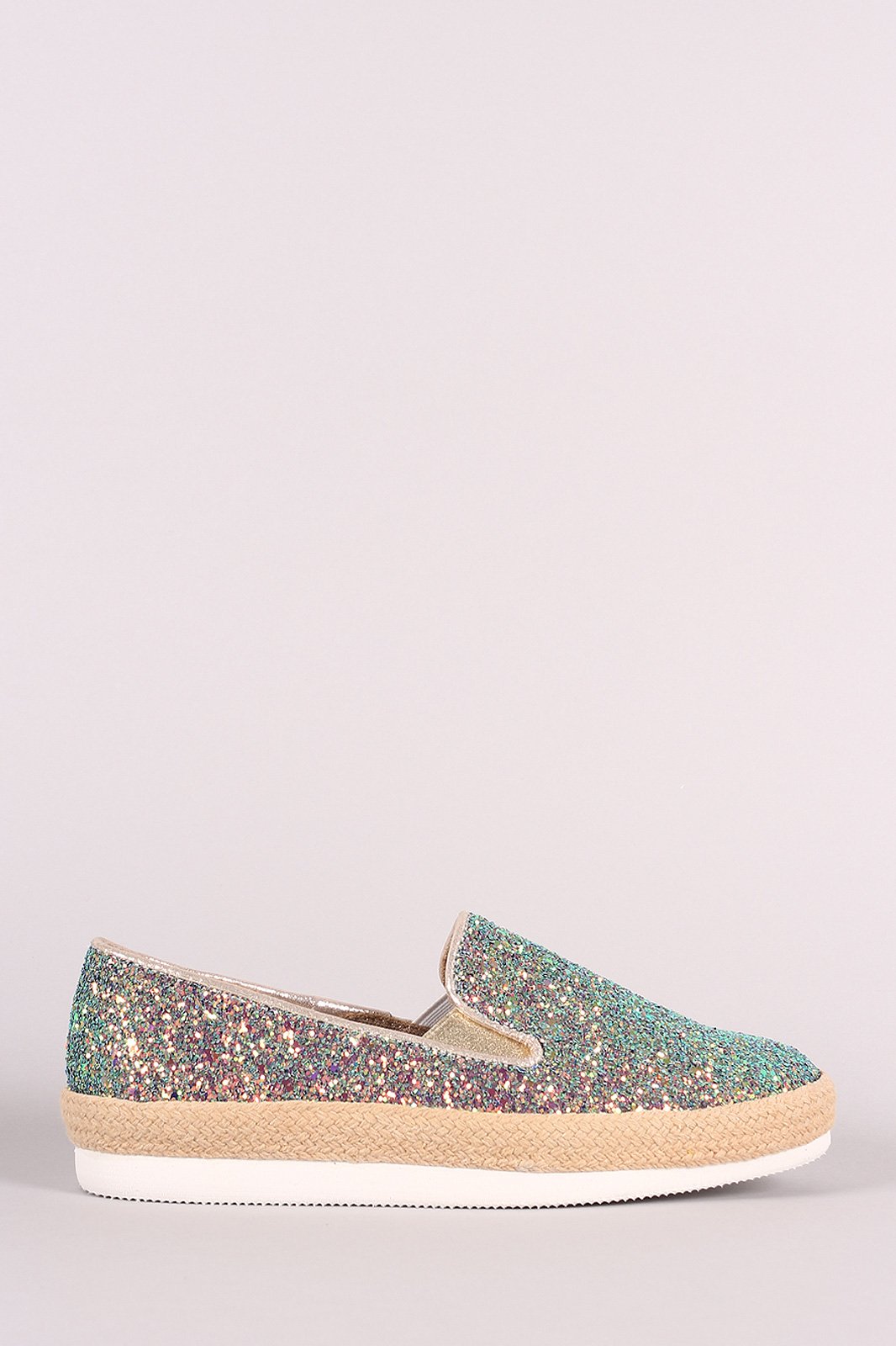 Bamboo Encrusted Glittery Slip-On Loafers