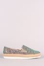 Bamboo Encrusted Glittery Slip-On Loafers