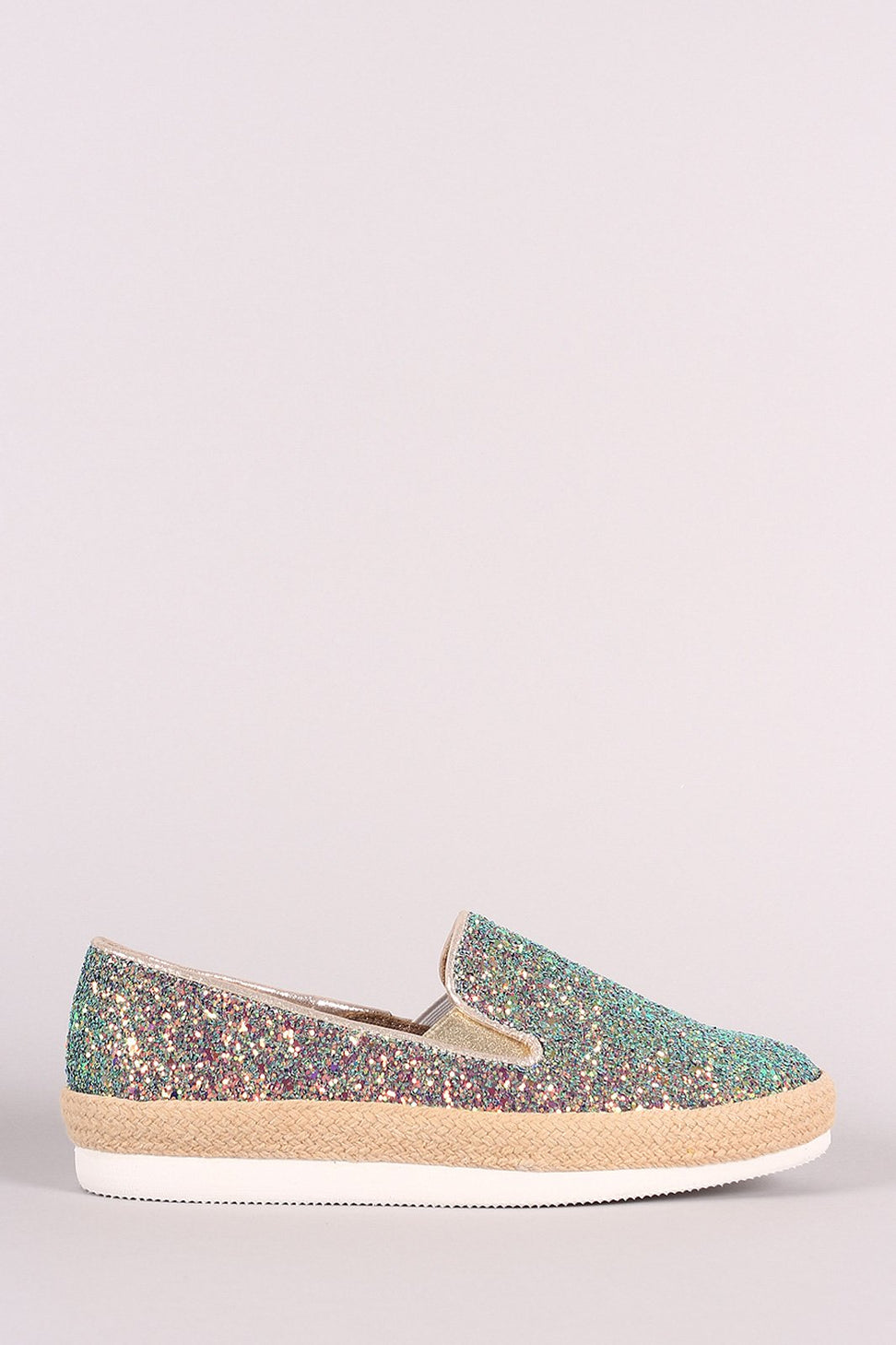 Bamboo Encrusted Glittery Slip-On Loafers