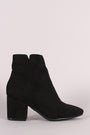 Bamboo Suede Block Heeled Booties