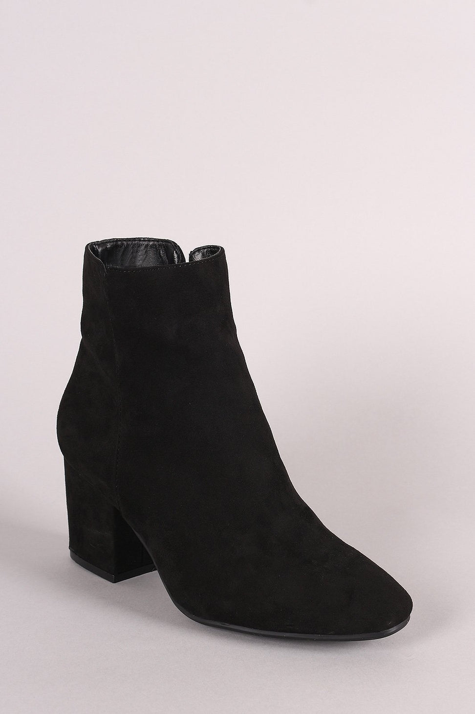 Bamboo Suede Block Heeled Booties