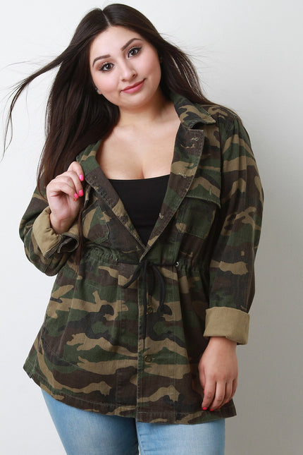 Live Free Camouflage Button Up Jacket - NoveltyOne
