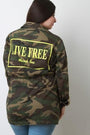 Live Free Camouflage Button Up Jacket - NoveltyOne