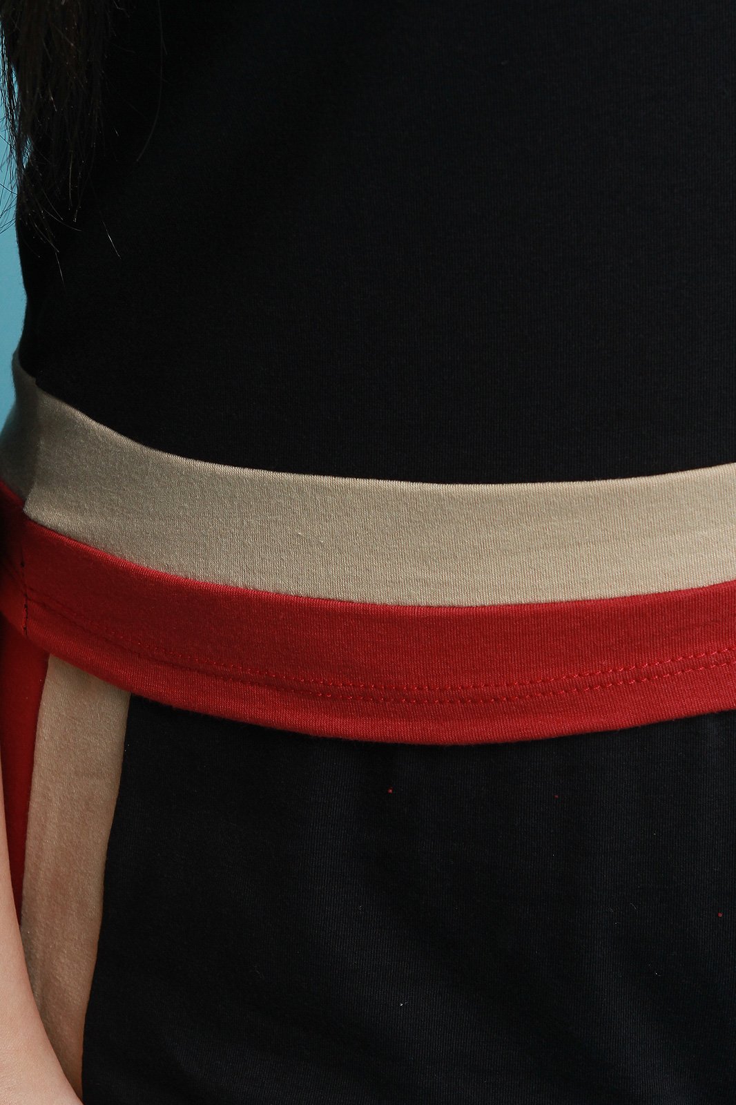 Colorblock Hem Three Quarter Sleeve Top