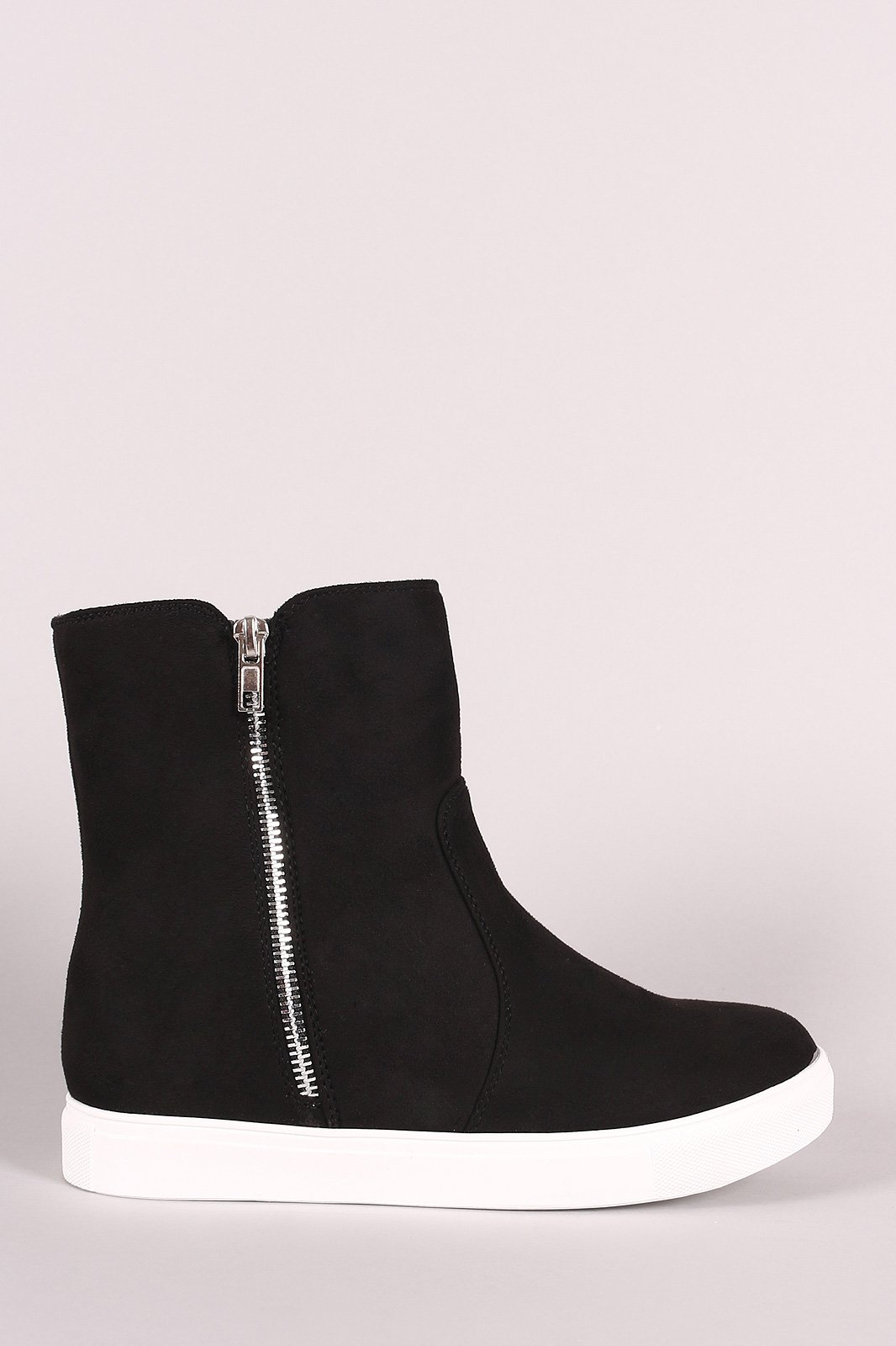 Suede Zippered High Top Sneaker