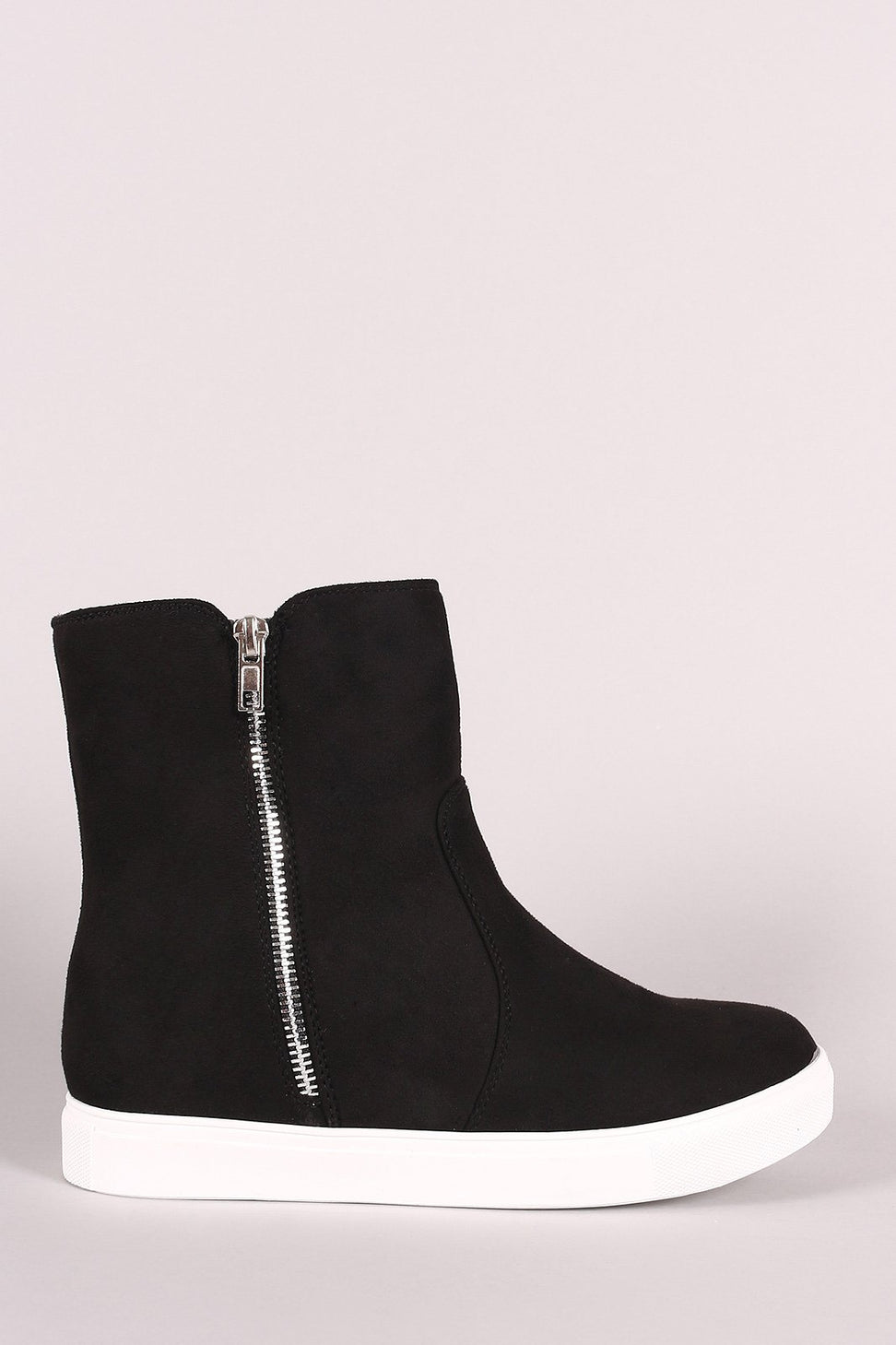 Suede Zippered High Top Sneaker