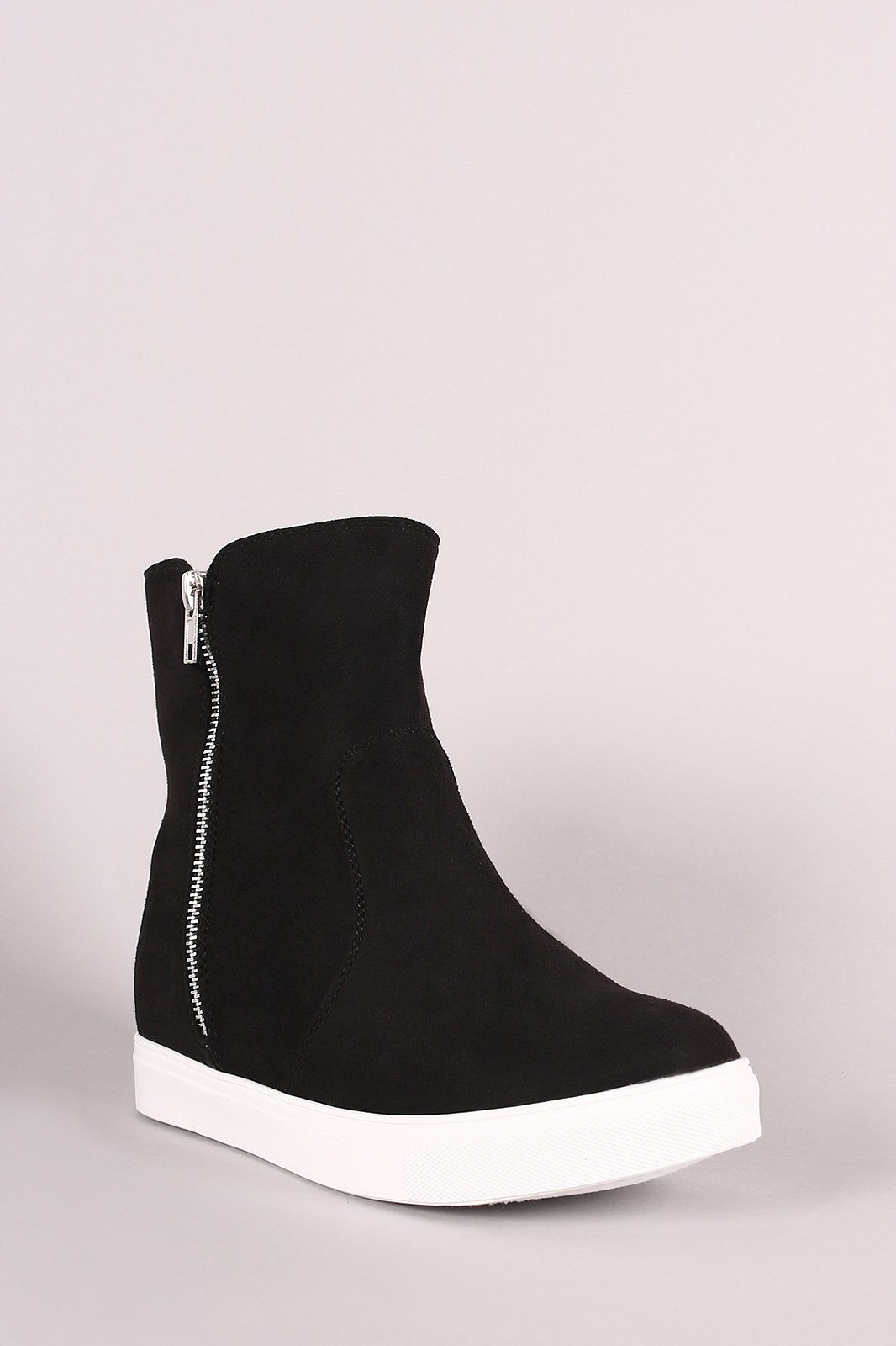Suede Zippered High Top Sneaker