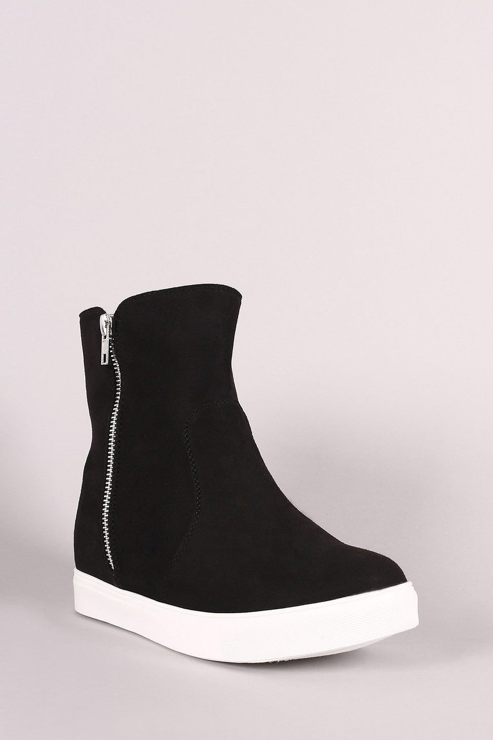 Suede Zippered High Top Sneaker