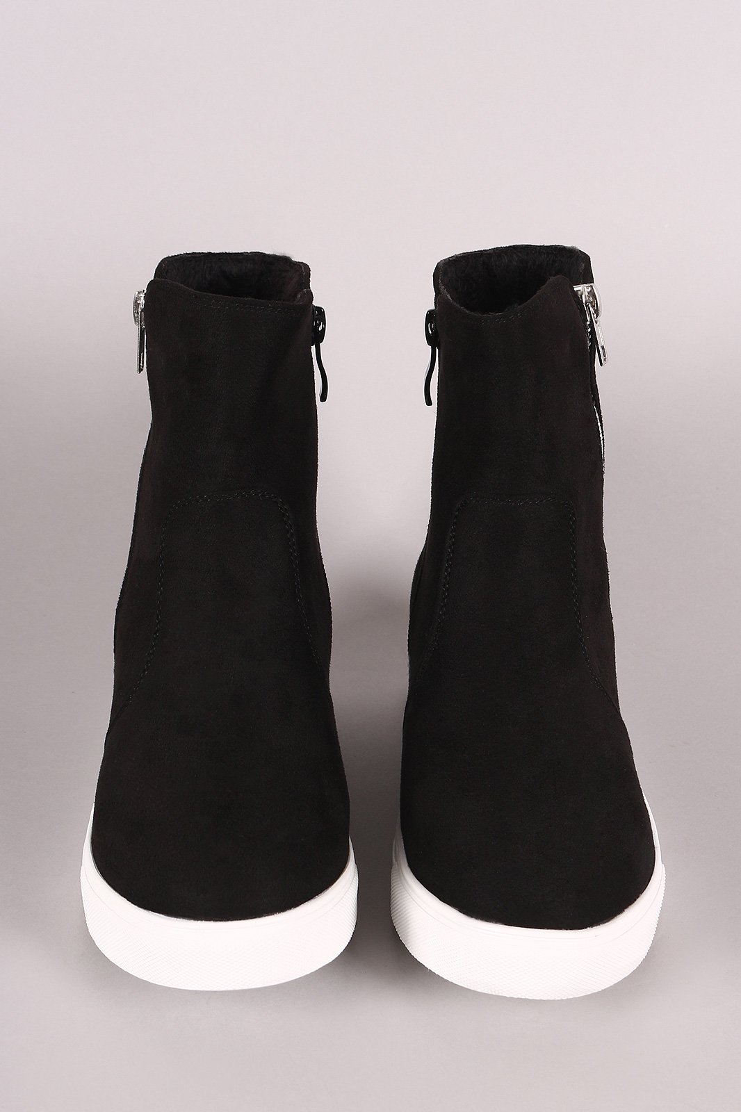 Suede Zippered High Top Sneaker