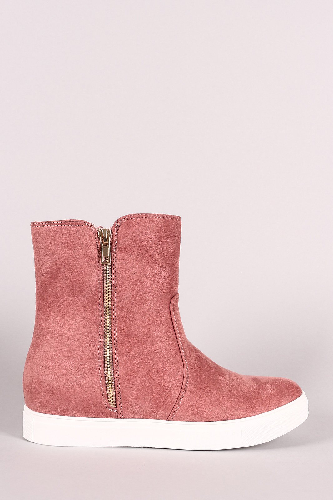Suede Zippered High Top Sneaker