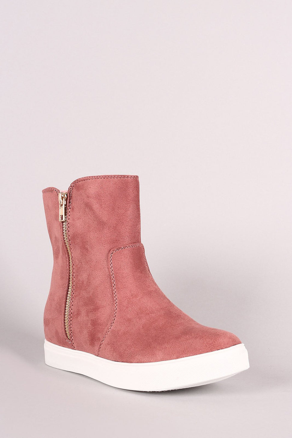 Suede Zippered High Top Sneaker