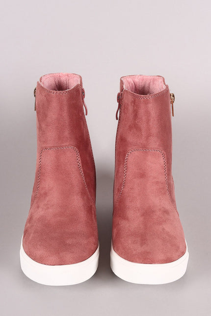 Suede Zippered High Top Sneaker